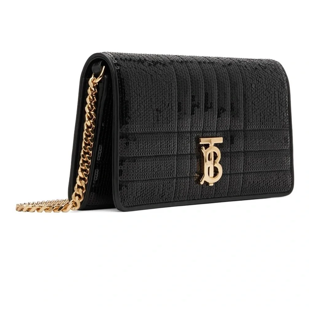 Burberry Black Sequinnedn Lola Wallet Bag with Tags - Picture 3 of 12